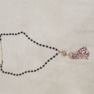 Talbots Multicolor Beaded Tassel Necklace